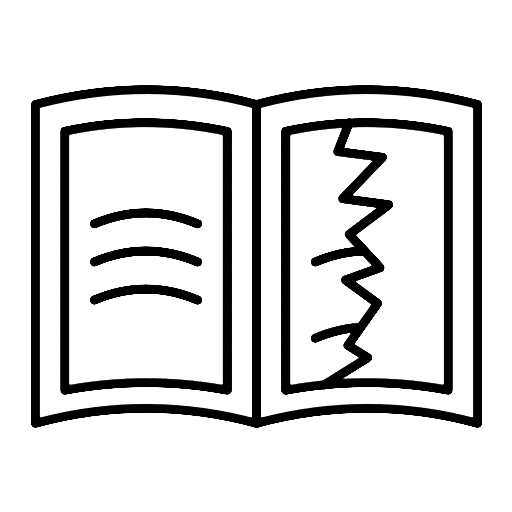 A black and white drawing of a book Description automatically generated