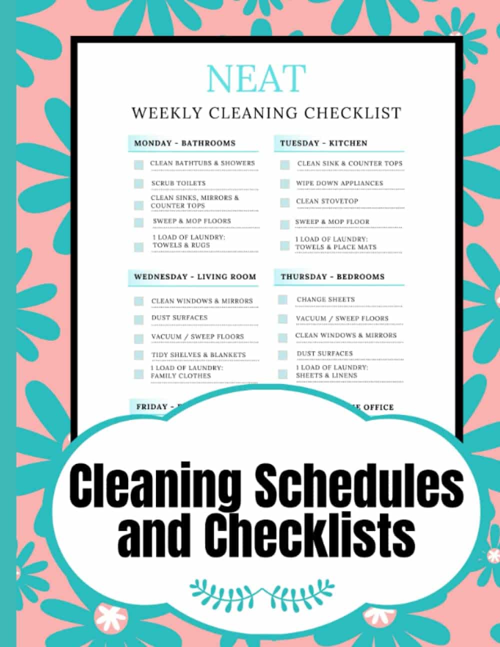 A weekly cleaning schedule and checklist Description automatically generated