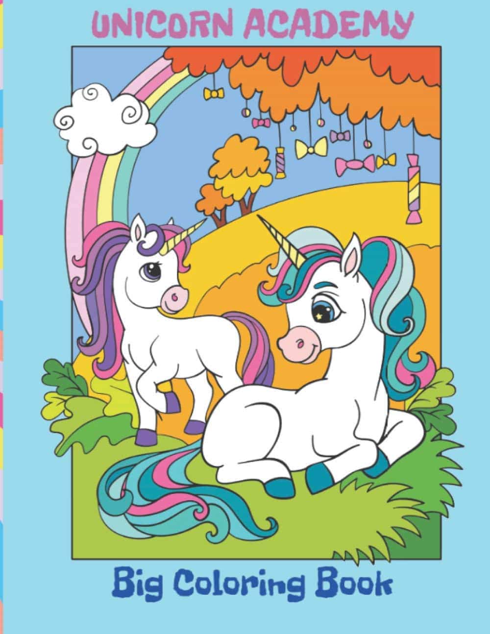 A cartoon of two unicorns Description automatically generated