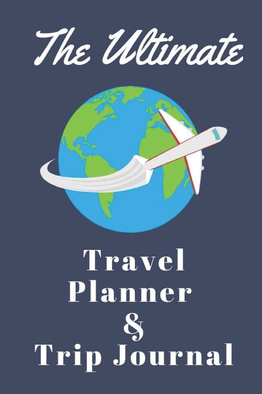 A book cover with a plane flying around the earth Description automatically generated